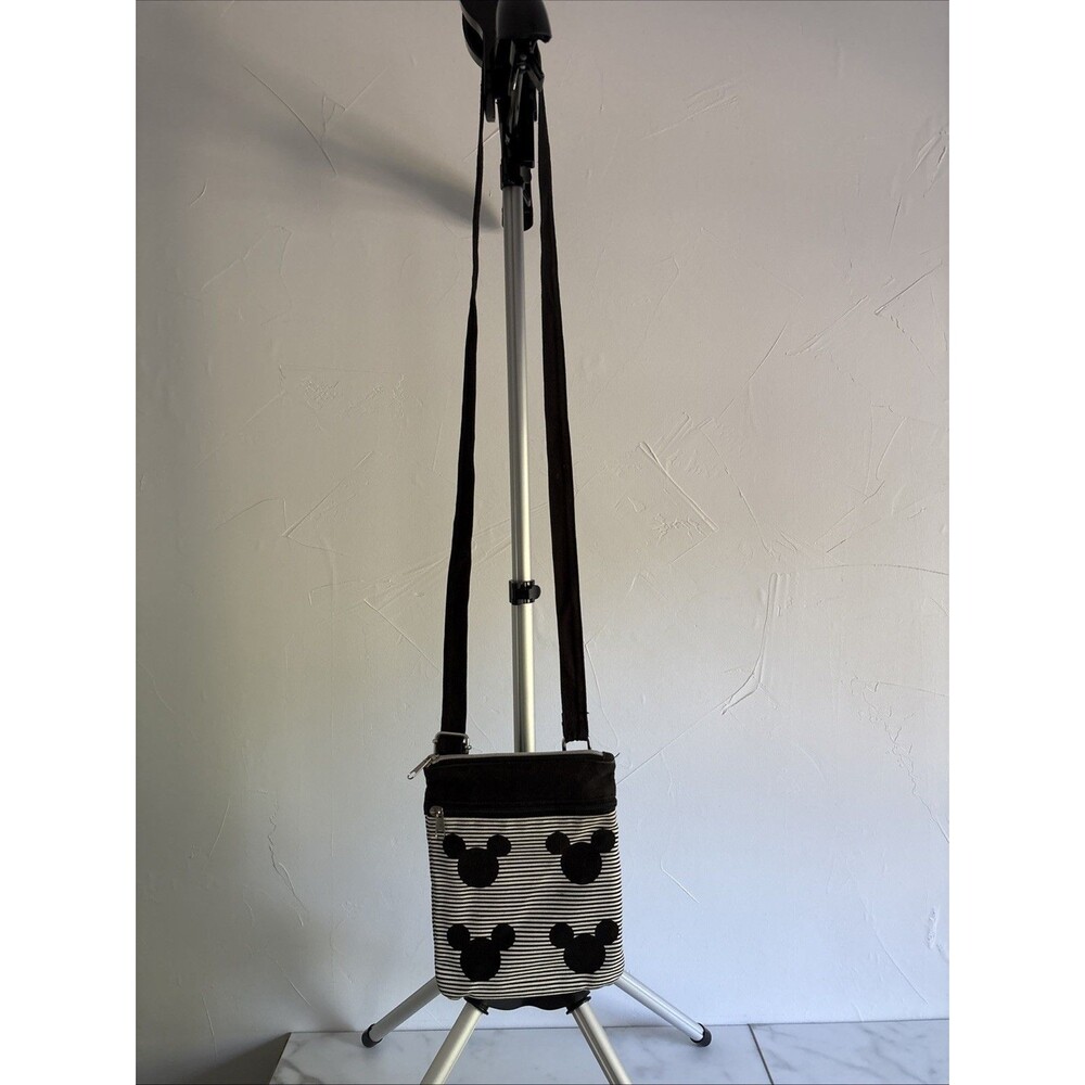 Disney Parks Mickey Mouse Striped Canvas Crossbody Bag Purse Travel Travelware